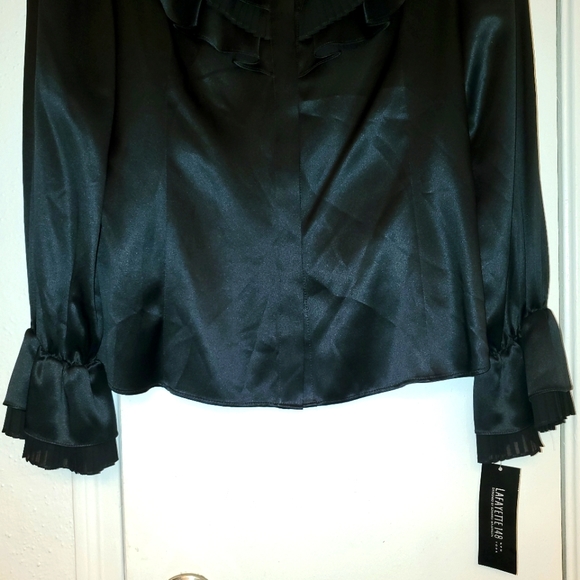 Lafayette 148 New York Womens Silk Black blouse 12 NWT - Picture 3 of 10